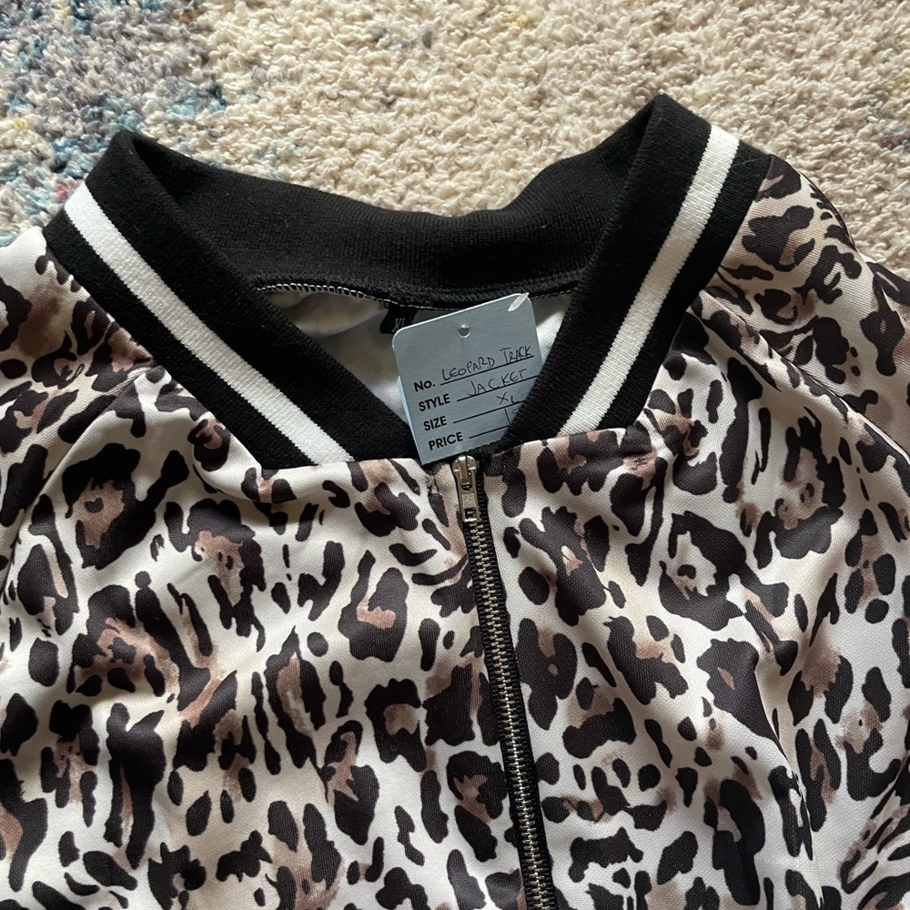 Unique Leopard Print Track Jacket - Picture 2 of 7
